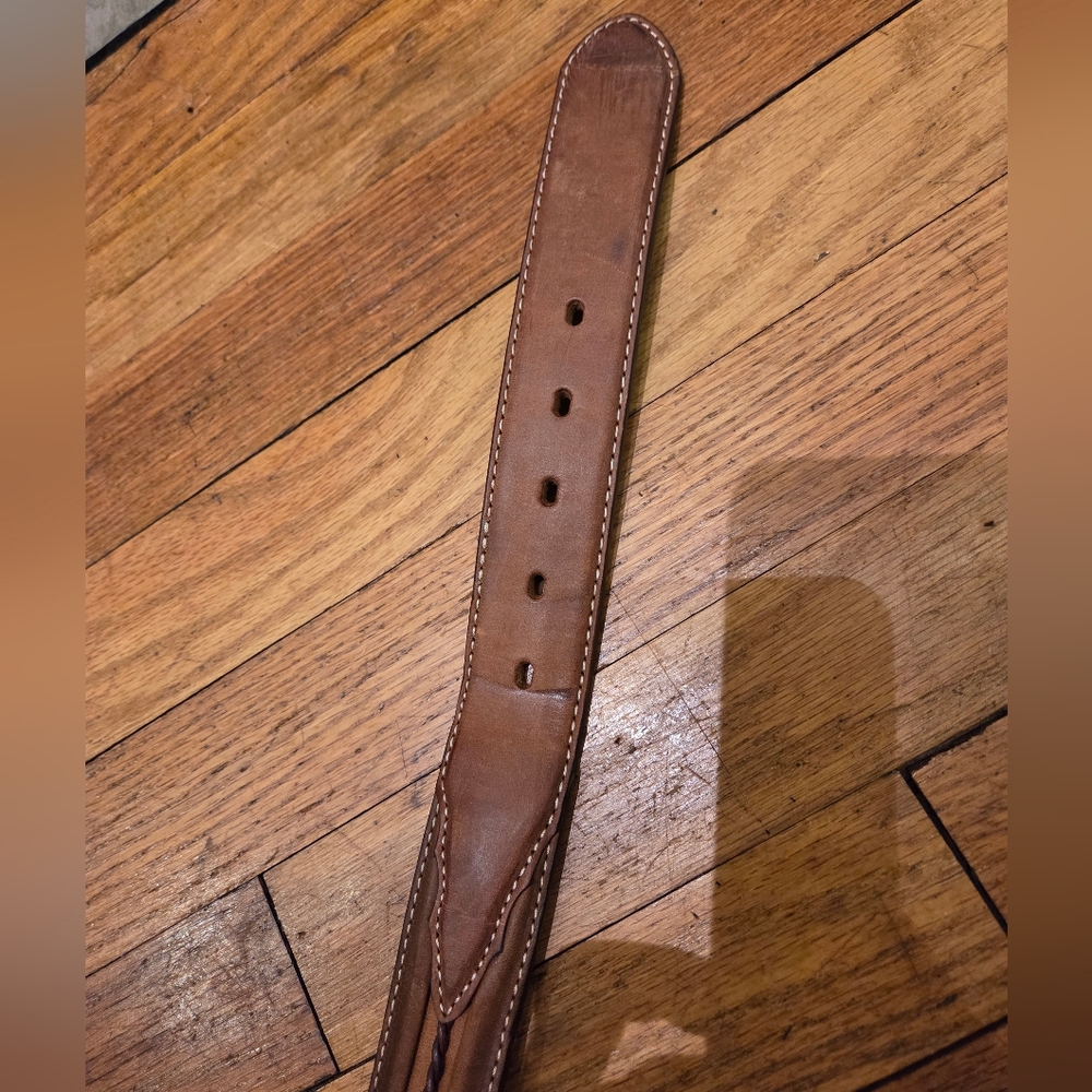 Leather Western Belt with Silver Buckle - Picture 14 of 16